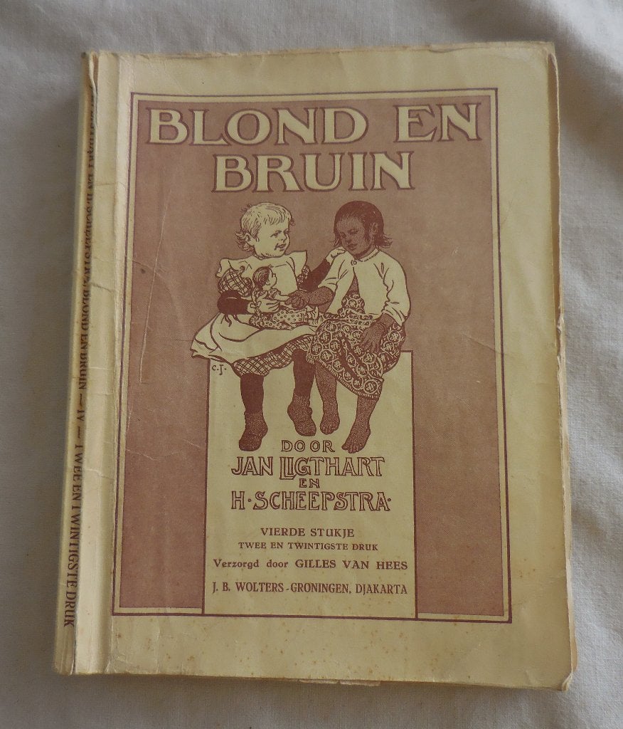 Blond en Bruin (1953) schoolleesboekje, Ligthart, Scheepstra, Fictie algemeen, Jan Ligthart en H. Scheepstra, Ophalen, Gelezen