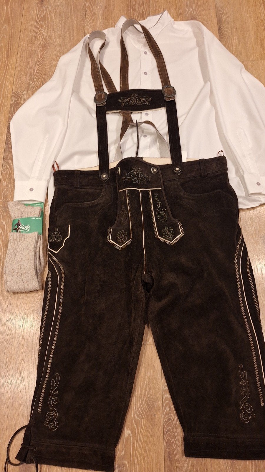 Lederhose 60 overhemd kousen oktoberfeest, Kleding | Heren, Ophalen, Zo goed als nieuw, Overige maten