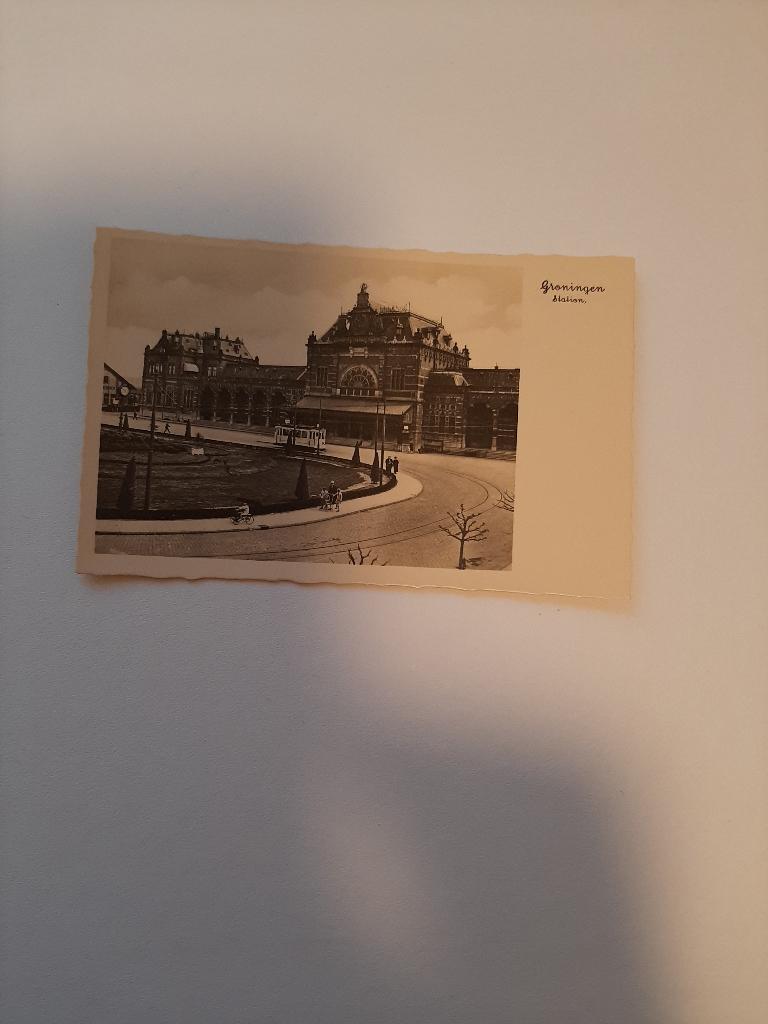 Groningen station en tram Oude kaart, Verzenden, Voor 1920, Ongelopen, Groningen