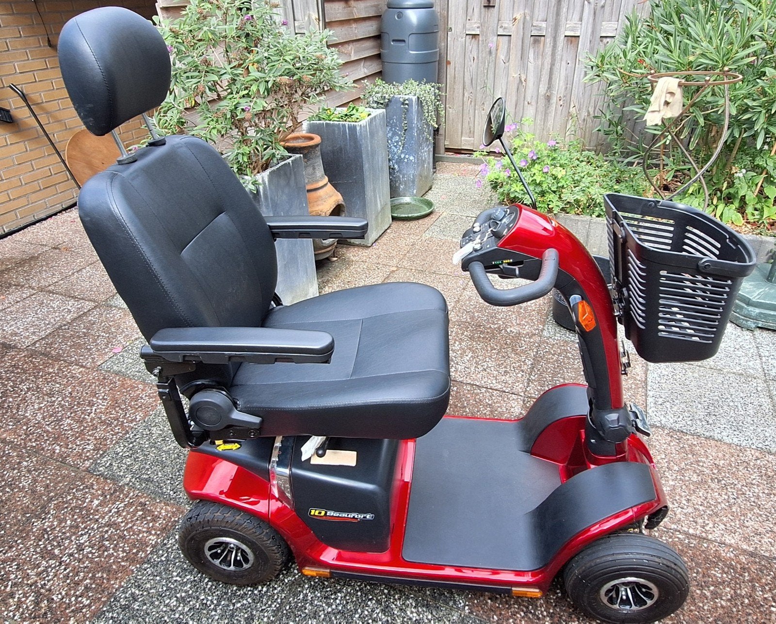 Scootmobiel Pride Beaufort 10 rood metallic, Diversen, Ophalen, Gebruikt, Pride
