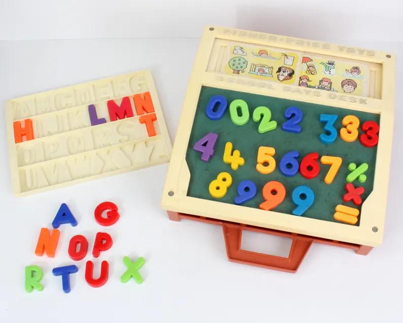Vintage Fisher Price toys School Days Desk #176 oud retro, Ophalen of Verzenden, Gebruikt, Speelset