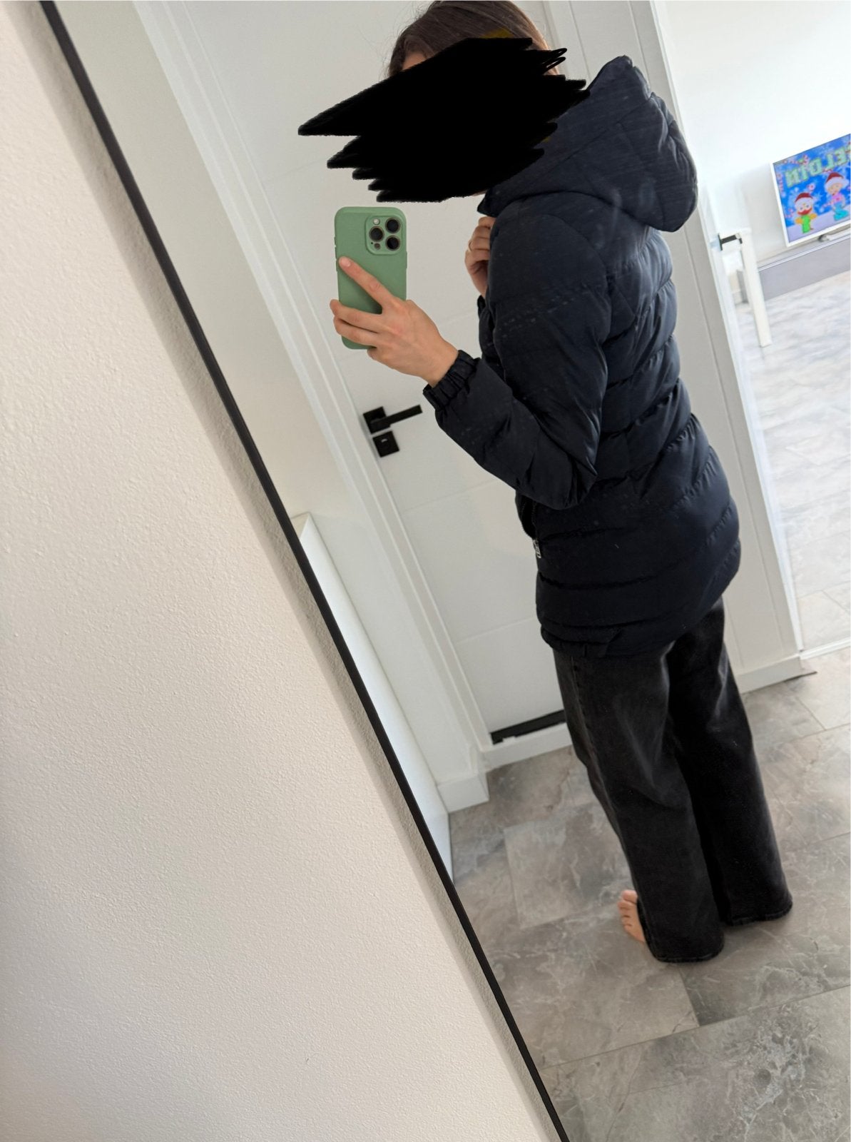 Moncler Jas - Stijlvolle en Warme Winterjas, Kleding | Dames, Jassen | Winter, Ophalen, Zo goed als nieuw, Maat 36 (S), Zwart