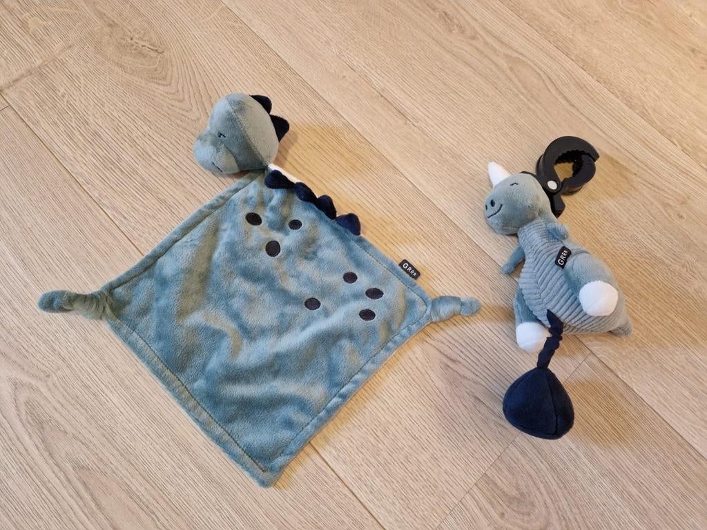 Dino knuffeldoekje en wagenspanner GRRR, Ophalen, Zo goed als nieuw, Overige typen, Met geluid