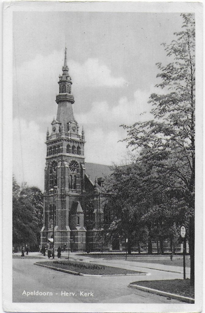 Apeldoorn Ned Herv kerk oude gelopen Ansichtkaart (B2181, Verzamelen, Ophalen of Verzenden, 1960 tot 1980, Gelopen, Gelderland