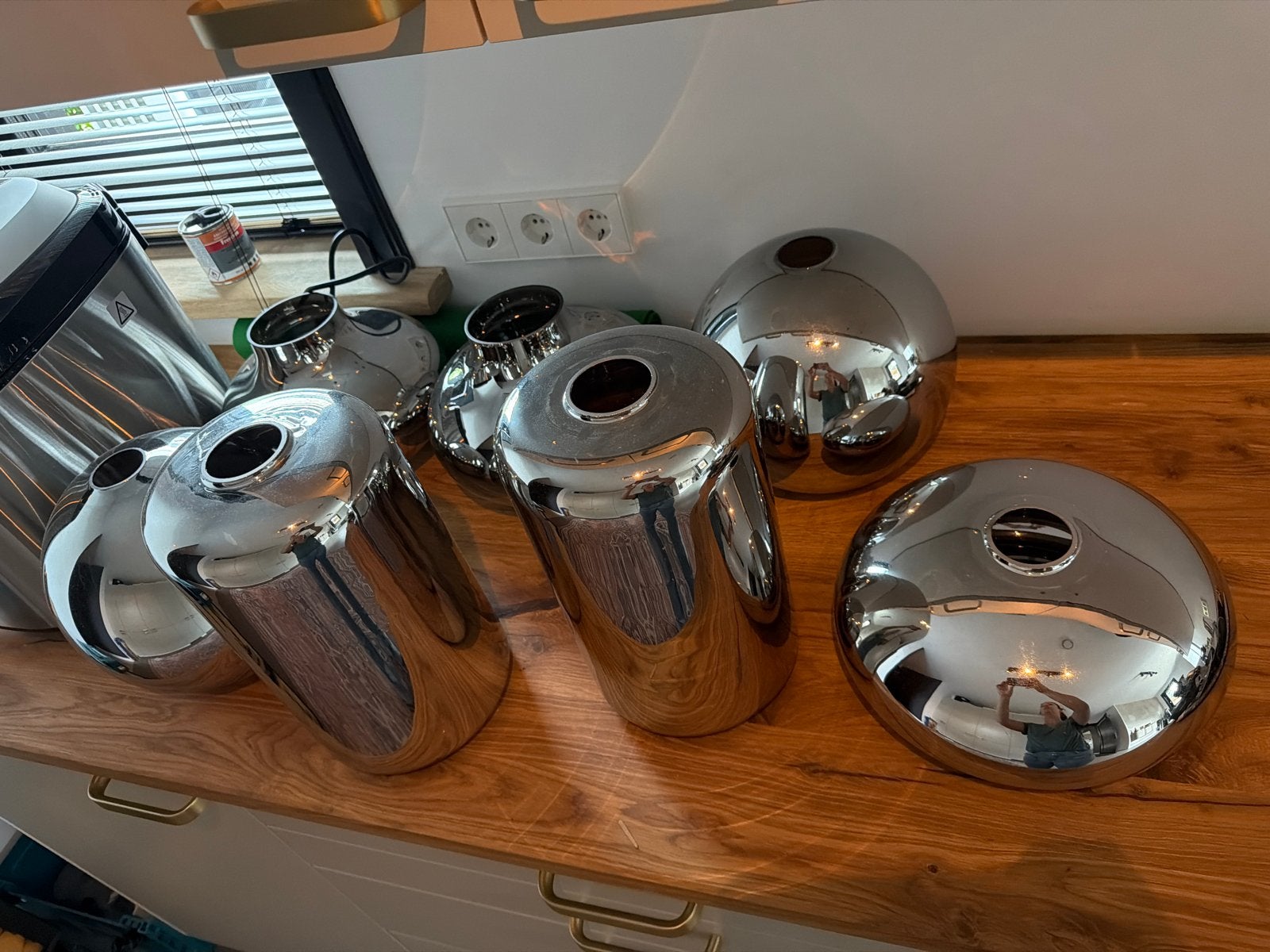 7x Smoke Glazen Lampenkappen, Ophalen, Zo goed als nieuw, Glas, Minder dan 50 cm