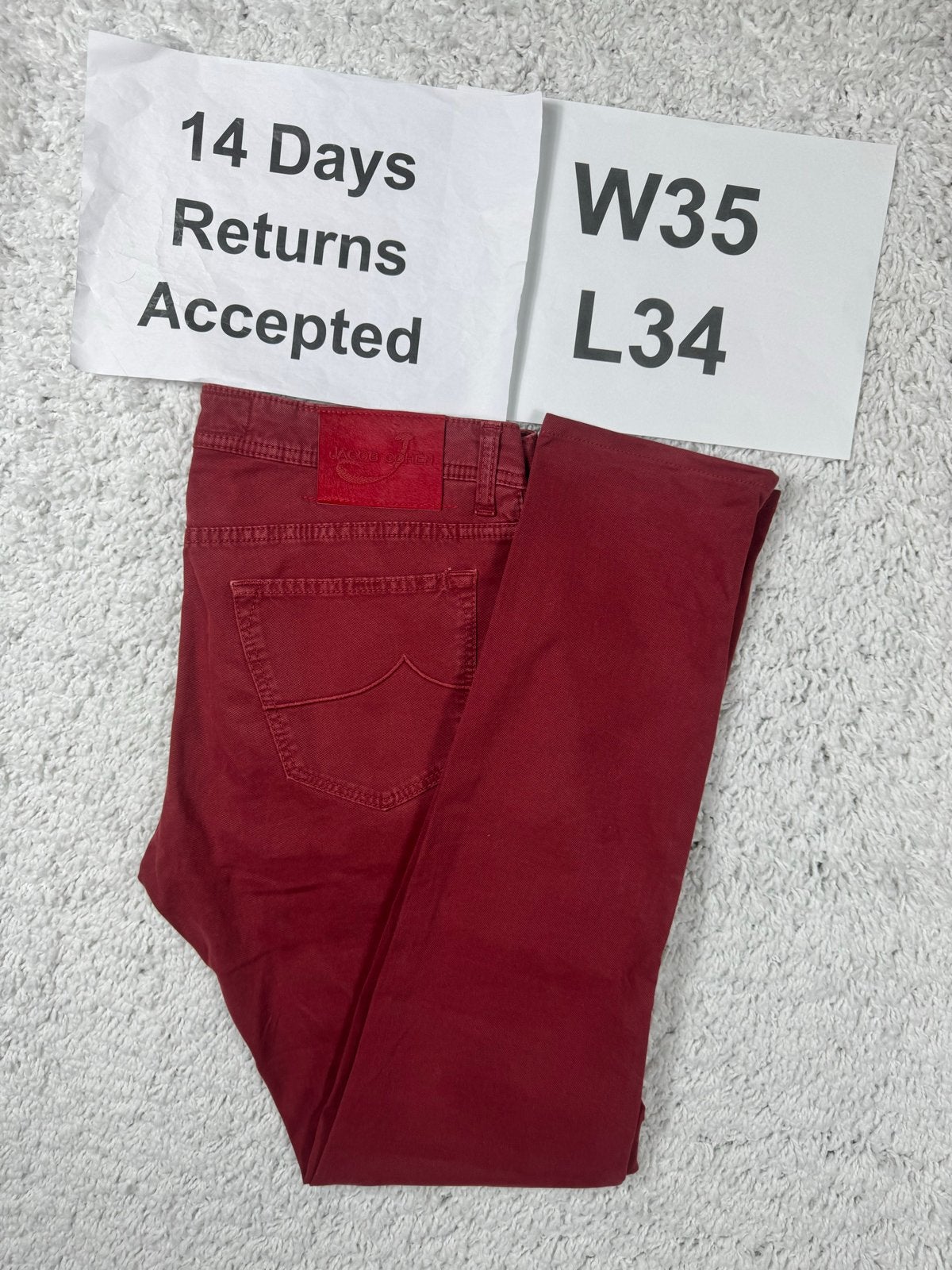 Jacob Cohën 622C Nick Jeans Slim Fit Bordeaux W35 L34 3776, Overige kleuren, Overige jeansmaten, Ophalen of Verzenden, H
