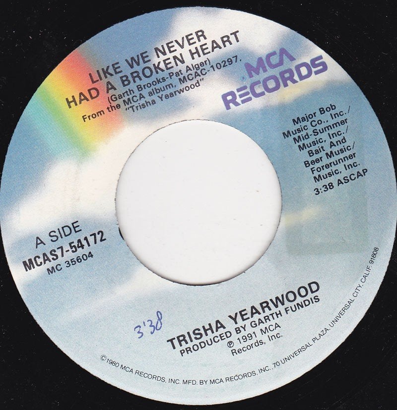 Trisha Yearwood - Like We Never Had A Broken Heart 7", Cd's en Dvd's, Vinyl Singles, Ophalen of Verzenden, Zo goed als nieuw, 7 inch
