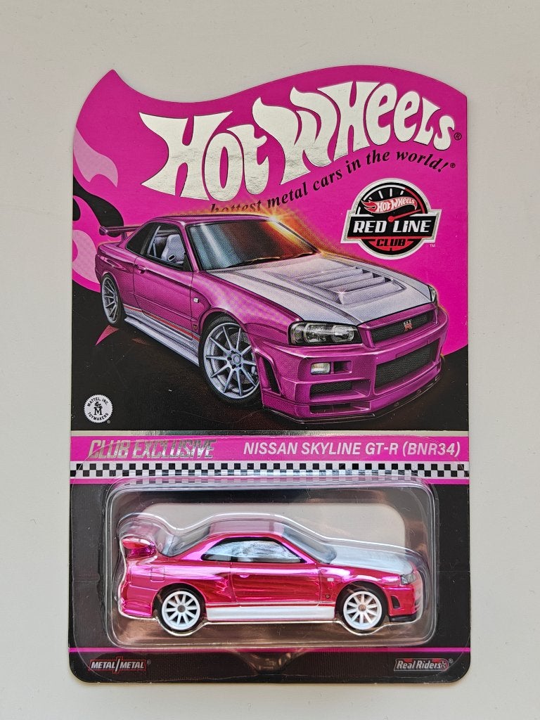 Hot Wheels RLC Nissan Skyline GT-R BNR34 Pink Red Line Club, Ophalen of Verzenden, Nieuw, Auto