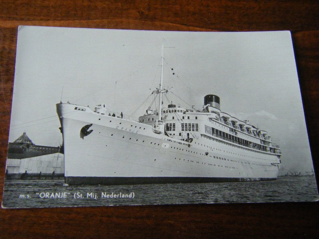 T42 - Schip - m.s. Oranje - Mooi/Oud - 5, Verzamelen, Ophalen of Verzenden, Gebruikt, Kaart, Foto of Prent