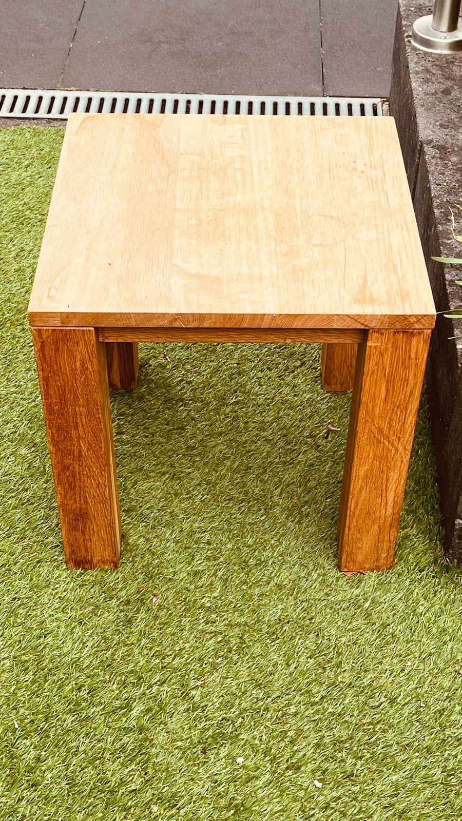 Zgan Massief eiken bijzettafel 45x45x45 cm -, Ophalen, Minder dan 55 cm, Vierkant, Zo goed als nieuw