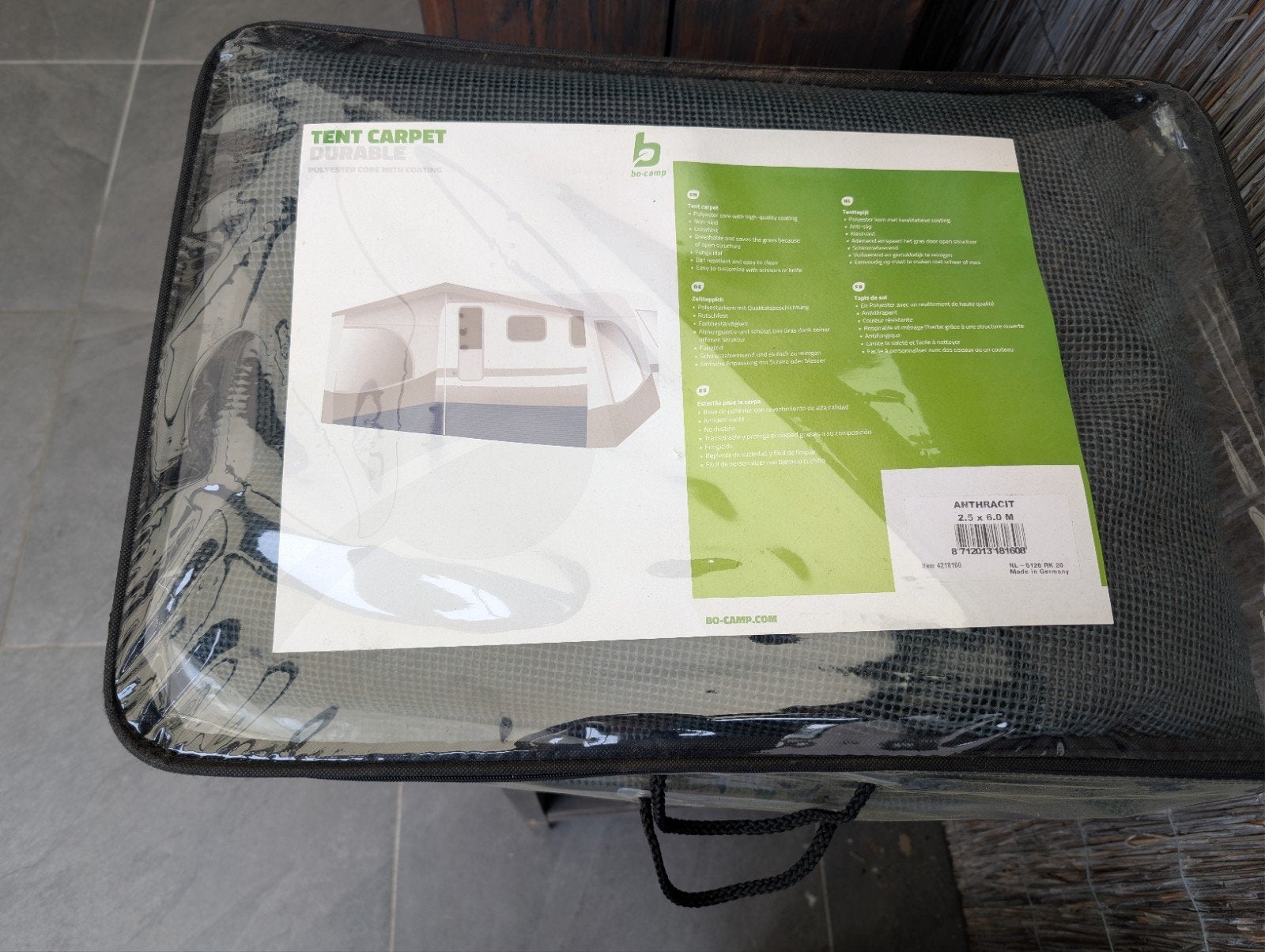 Tenttapijt Antraciet 2.5 x 6.0 M - Duurzaam & Comfortabel, Ophalen of Verzenden