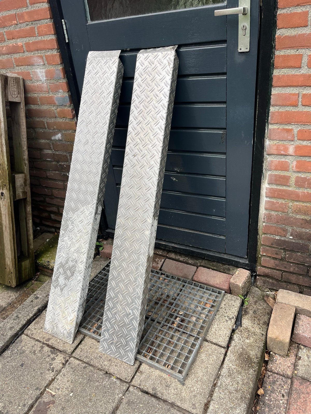 Set van 2 aluminium oprijplaten, Ophalen of Verzenden, Gebruikt