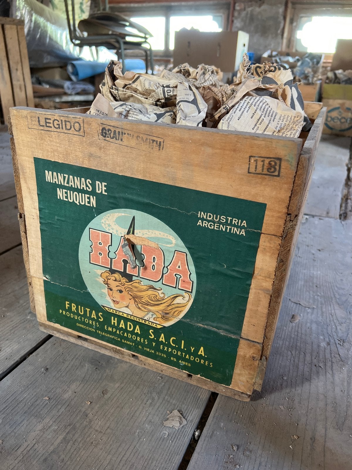 Vintage HADA Manzanas de Neuquen fruitkist, Ophalen