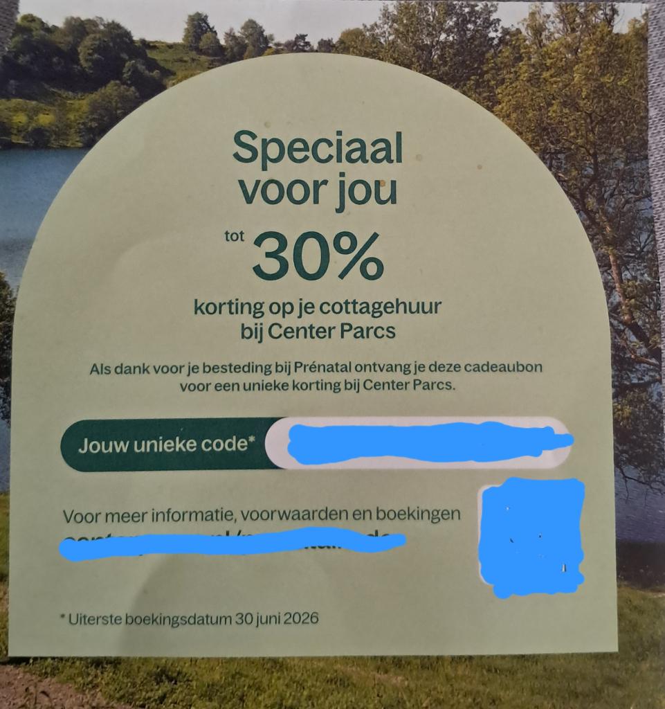 Kortingscode tot 30% bij Center Parcs, Drie personen of meer, Kortingsbon, Bungalowpark