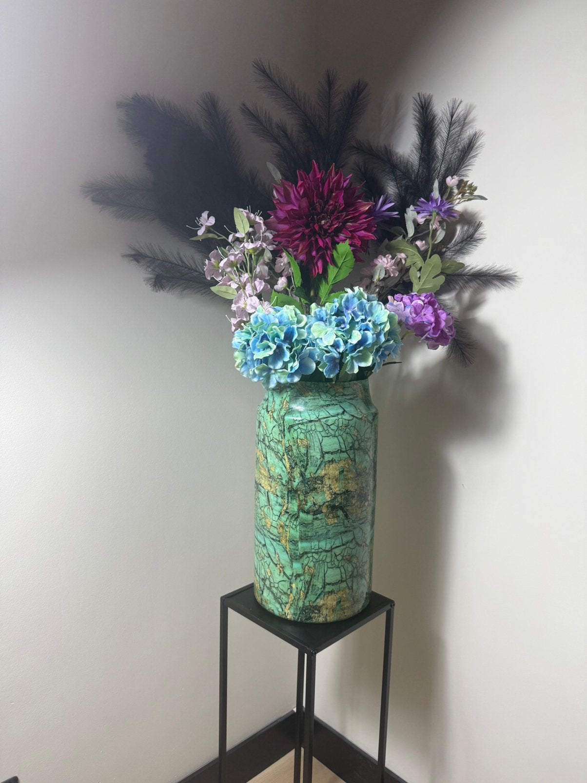 Floran Bela Arte Simi vaas 49 cm – luxe design – nieuwstaat, Ophalen, Zo goed als nieuw, Groen