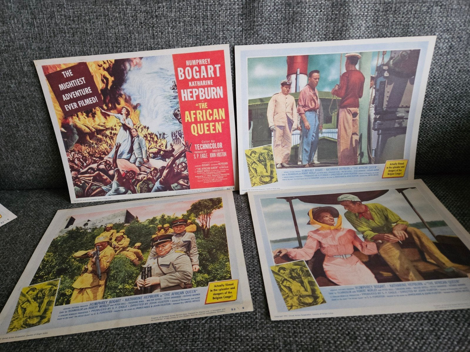 The African Queen Lobby Cards Set - Humphrey Bogart, Verzenden, Zo goed als nieuw, Film