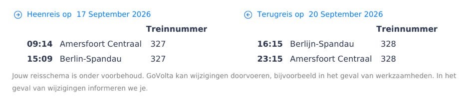 Trein kaartje Berlijn, Tickets en Kaartjes, Twee personen, Trein, Buitenland, Met bestemming of datum
