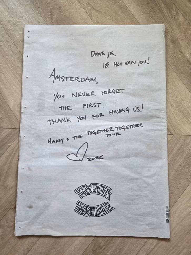 Het parool harry styles advertentie, Verzenden, Gelezen