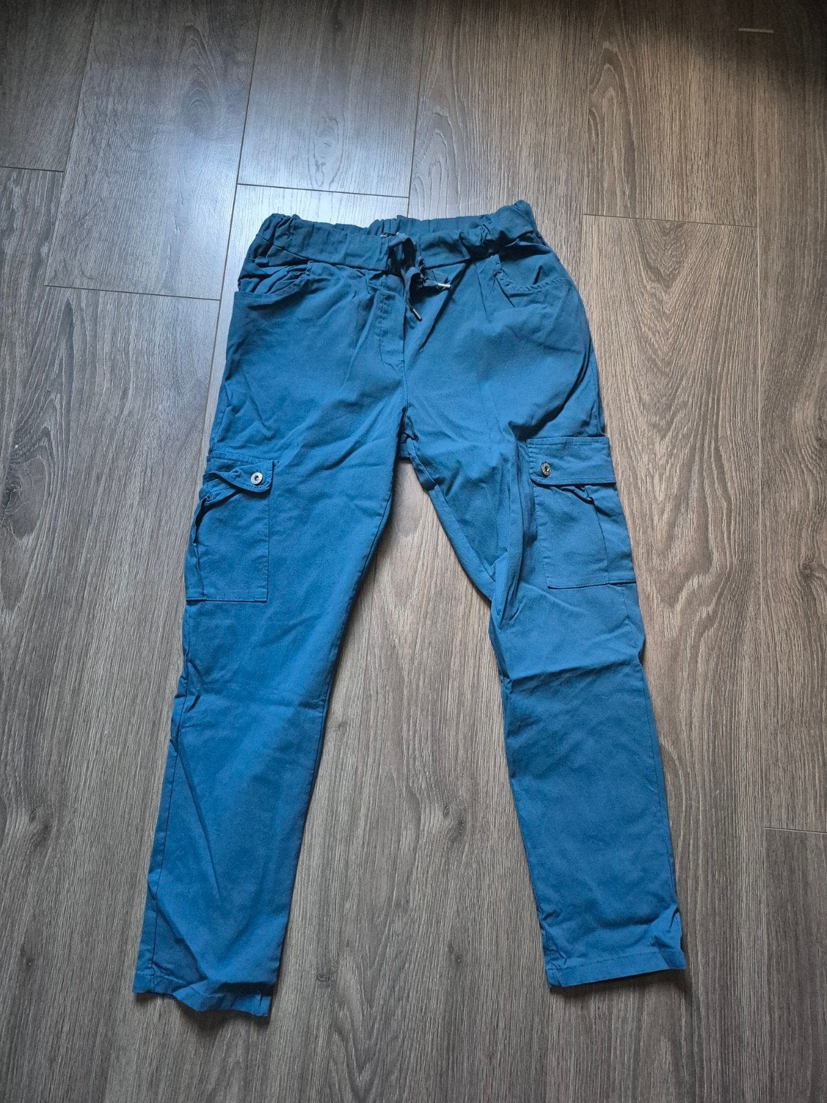 petrol lange broek dames stretch, Ophalen of Verzenden, Nieuw, Overige maten, Blauw