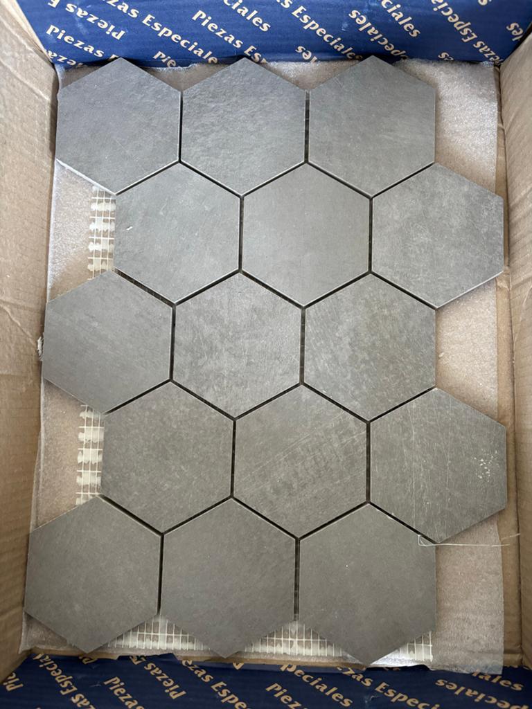 4x9 matjes hexagon tegels, model EC.NEWTON, kleur SMOKE, Doe-het-zelf en Verbouw, Tegels, Ophalen, Keramiek, Nieuw, Minder dan 20 cm