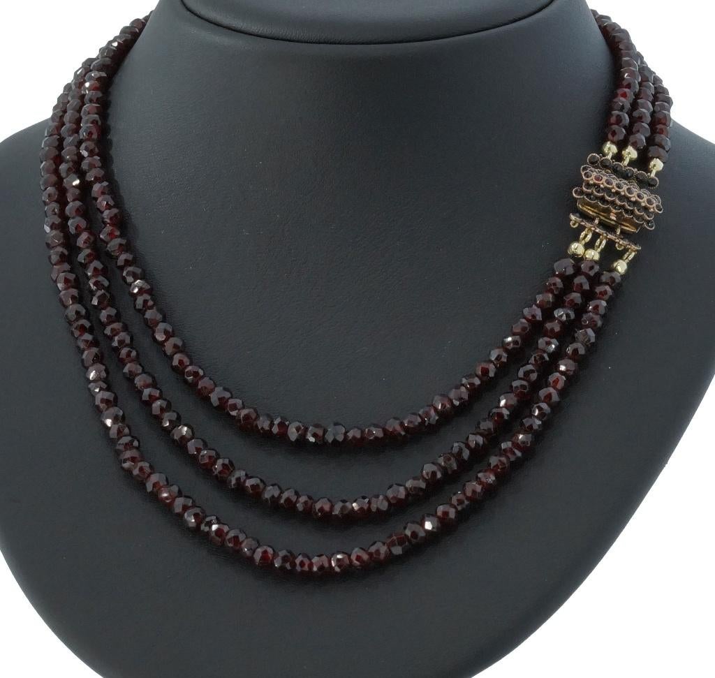 Granaat antieke ketting fraai 14k slot goud dames vintage, Sieraden, Tassen en Uiterlijk, Antieke sieraden, Verzenden, Goud, Ketting