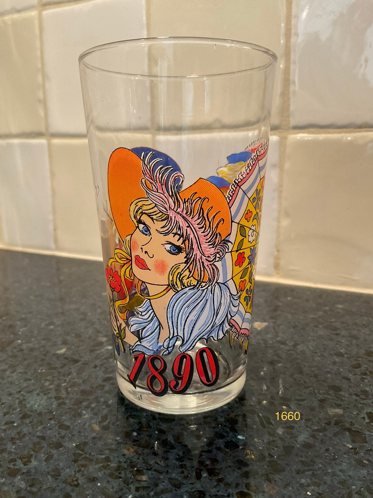 Vintage glazen met dames uit 1890, 1900, 1910, Antiek en Kunst, Antiek | Glas en Kristal, Ophalen of Verzenden
