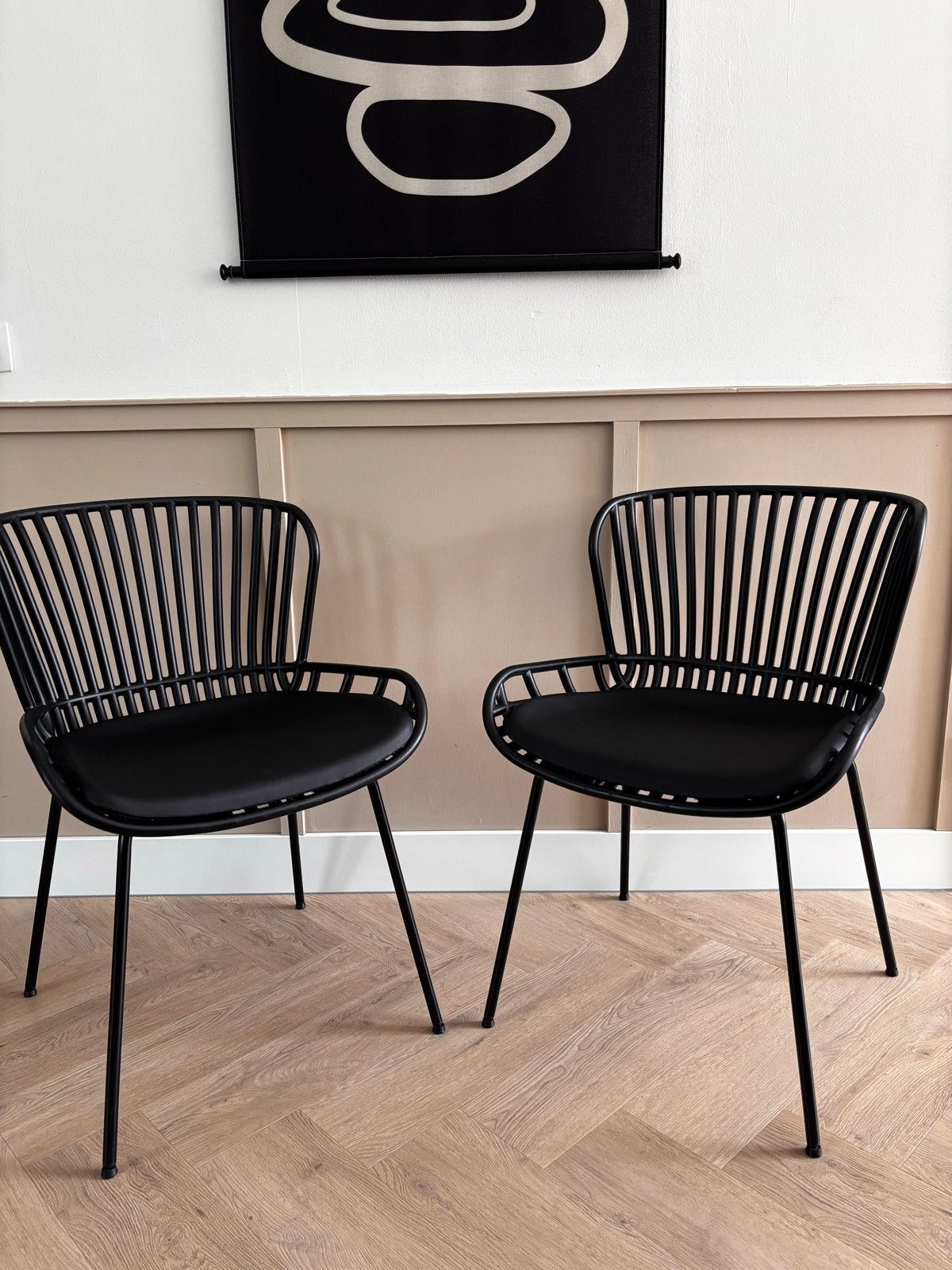 Kave Home Set van 2 zwarte stoelen, Kunststof, Twee, Zwart, Ophalen of Verzenden