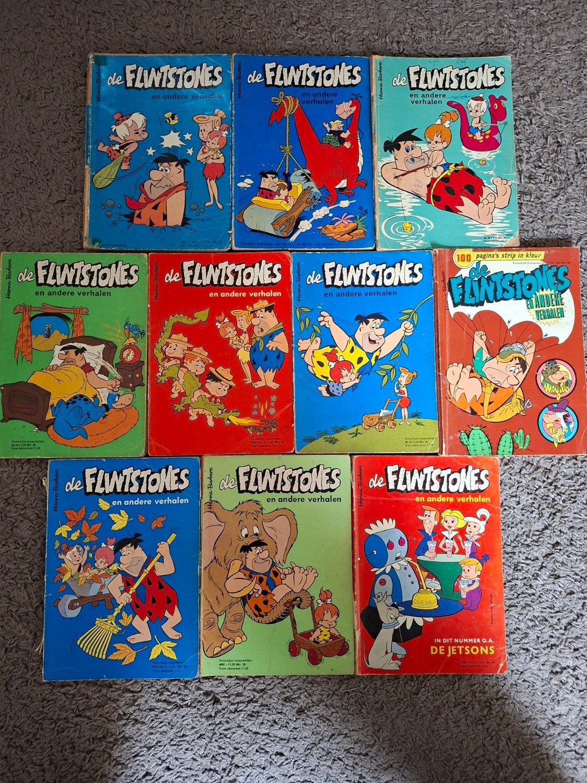 De Flinstones stripboeken - 10 stuks - jaren '60/'70, Meerdere stripboeken, Ophalen of Verzenden, Gelezen