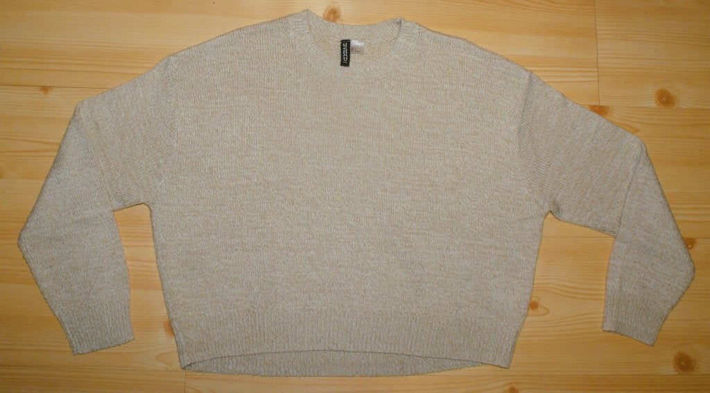 H&m divided ruimvallende korte beige trui maat 164 (s)., Gebruikt, Meisje, Trui of Vest, H&M