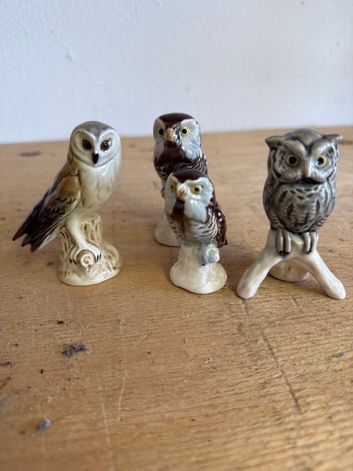 Set van 4 Goebel uilen beeldjes - Vintage porselein, Ophalen of Verzenden, Gebruikt, Dier