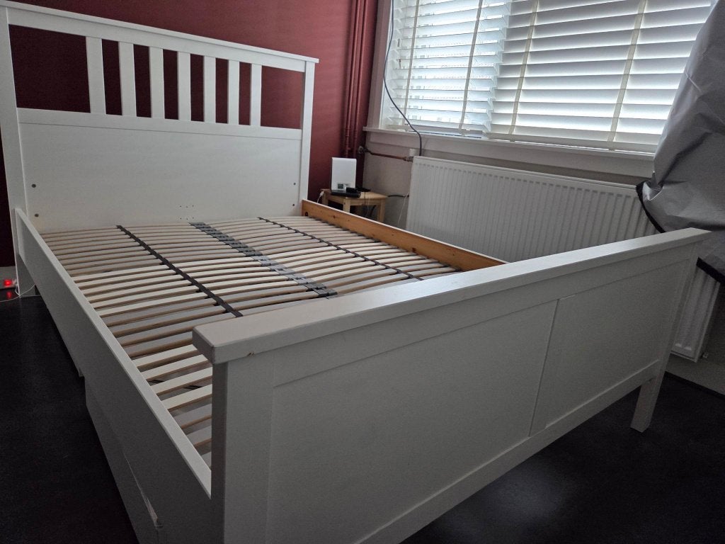 Bed Hemnes 140x200, Huis en Inrichting, Slaapkamer | Bedden, Ophalen, Gebruikt, Hemnes, Wit