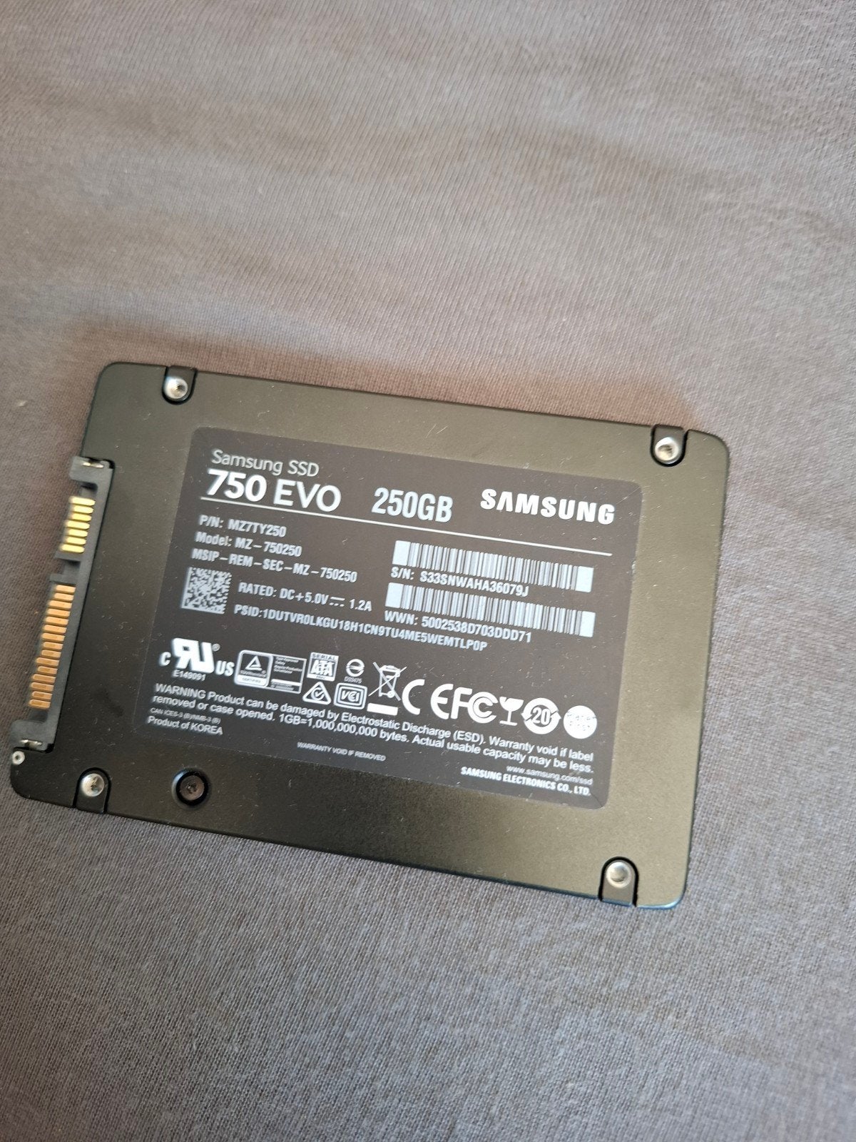 Samsung SSD 250GB - Perfecte staat, Computers en Software, Harde schijven, Ophalen, Intern, Server, Zo goed als nieuw