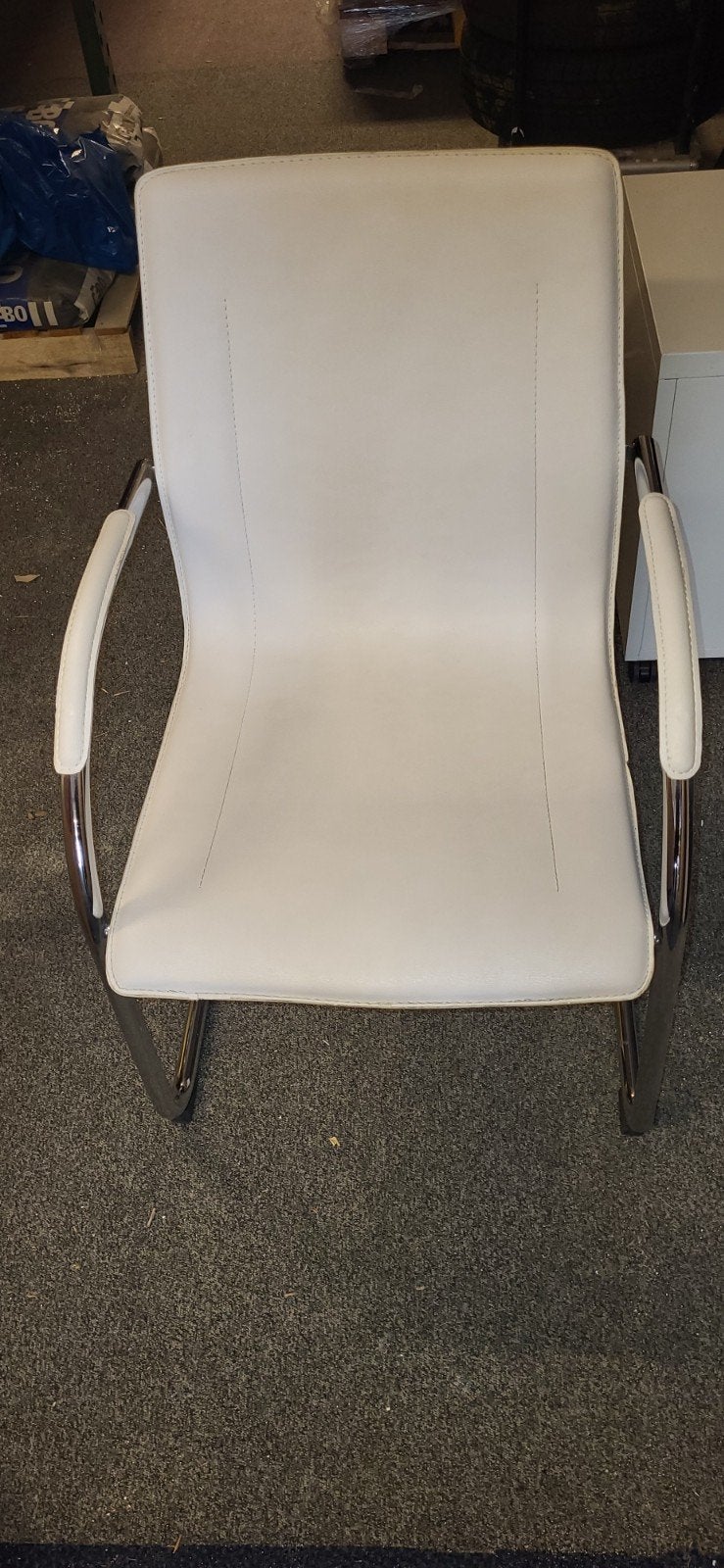 kantoorstoelen wit, Ophalen, Gebruikt, Wit, Leer