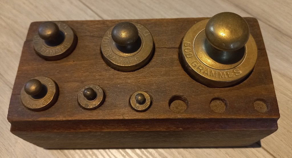 gewichtenset (3 ontbreken er), Antiek en Kunst, Ophalen of Verzenden
