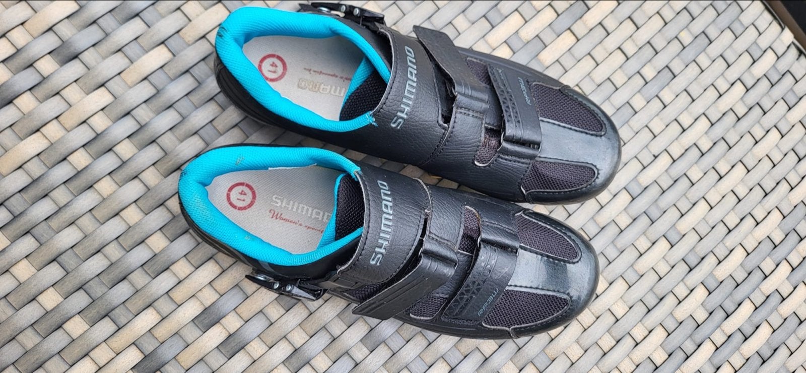 Shimano Dames Wielrenschoenen Maat 41 Zwart/Blauw, Ophalen of Verzenden, Gebruikt, Kleding