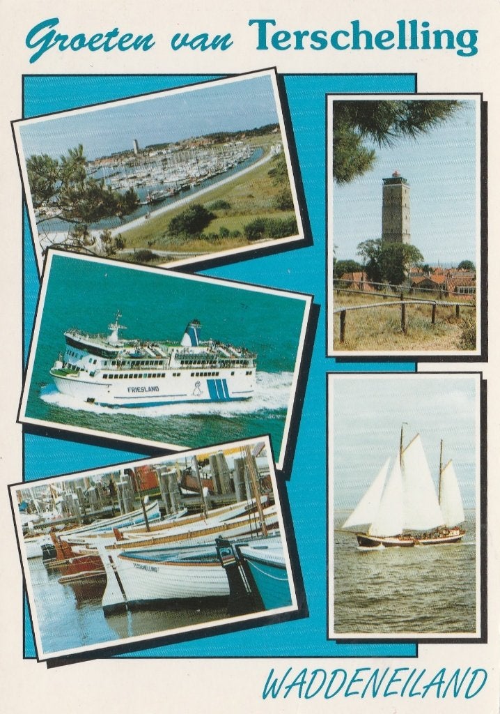 TERSCHELLING Haven Veerboot Sloepen Groeten, Verzenden, 1980 tot heden, Gelopen, Waddeneilanden