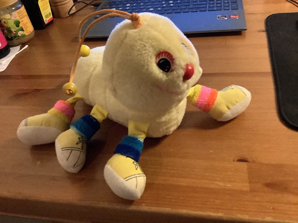 Vintage Lots of legs caterpillar knuffel 1983. 6 pootjes, Ophalen of Verzenden