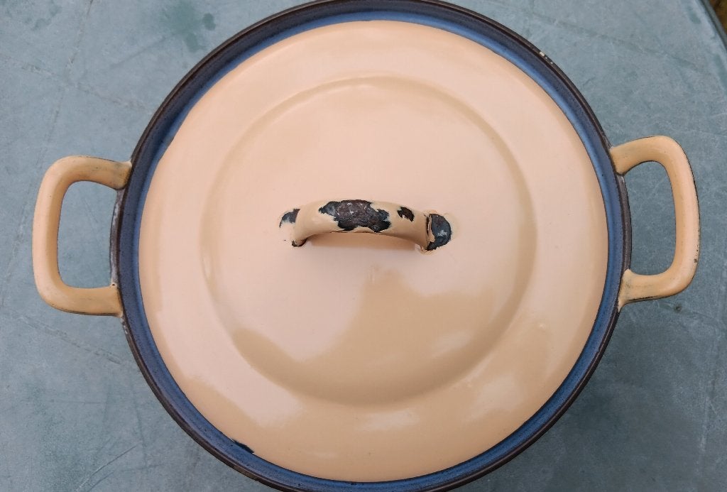 Vintage Fe Belgium gietijzeren broodbak pan (G232), Gebruikt, Gietijzer, Ophalen of Verzenden, Keramische plaat
