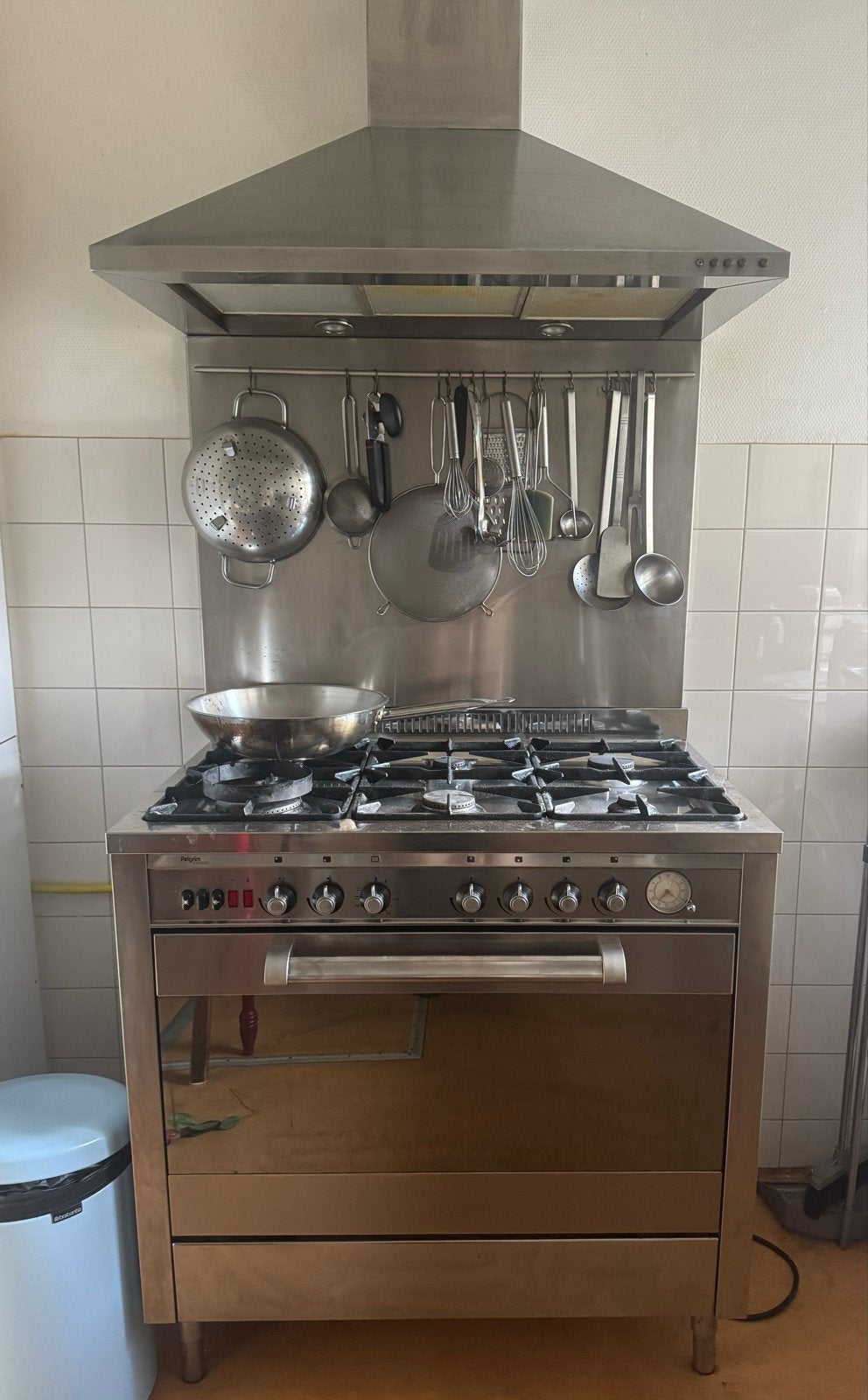 Pelgrim Fornuis en Oven - RVS Vrijstaand Gasfornuis, Ophalen, Gebruikt, 60 cm of meer, Grill