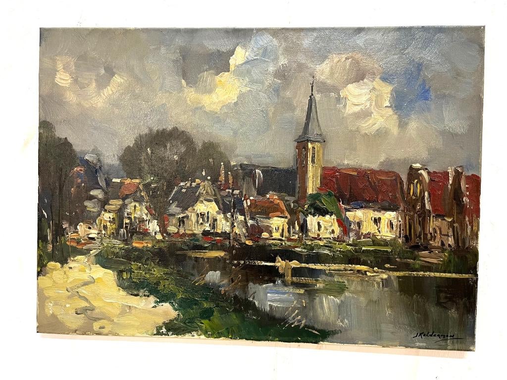 impressionistisch olieverf schilderij, Jan Kelderman, Antiek en Kunst, Ophalen