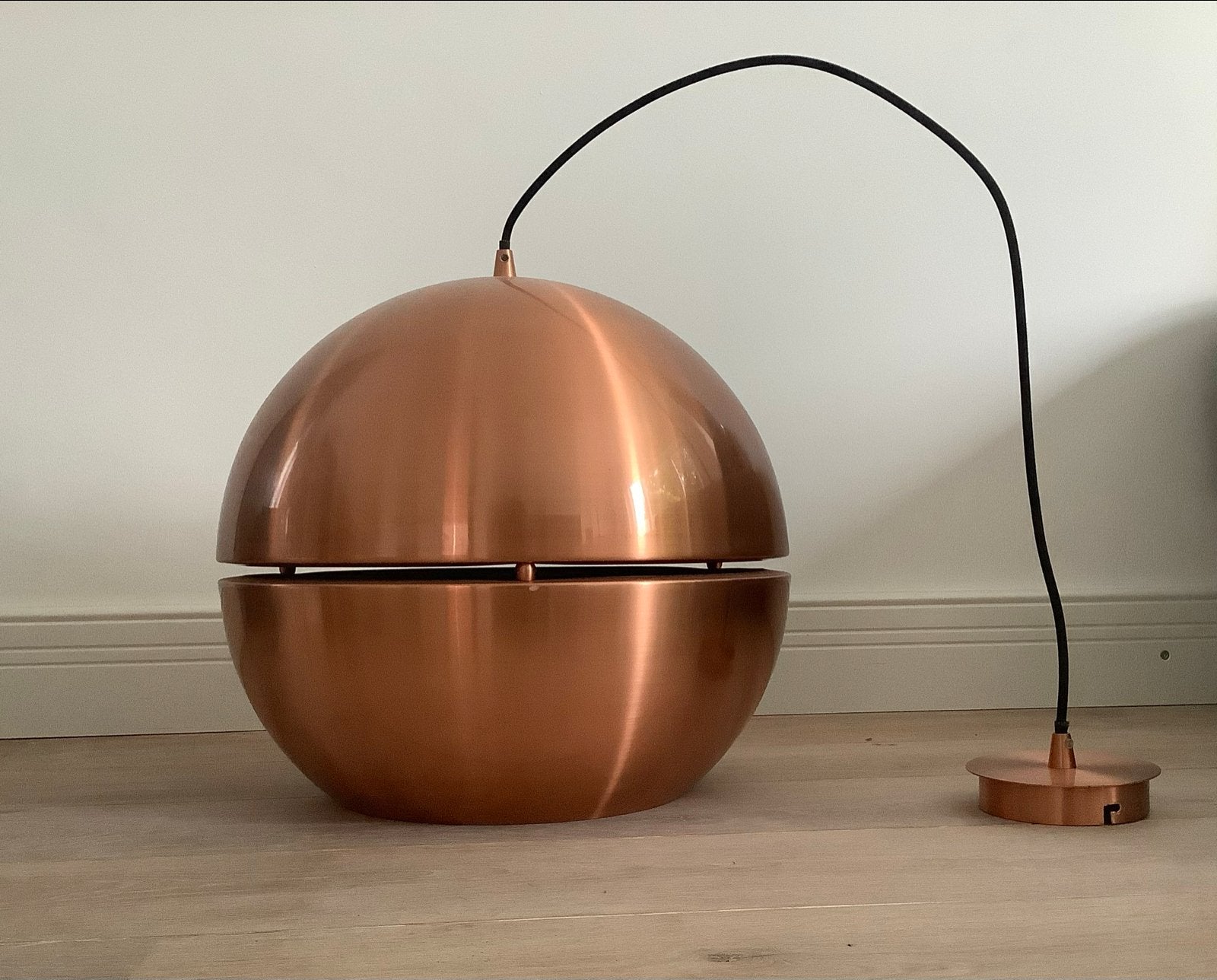 Zuiver, Koperen bol hanglamp, vintage stijl, Ophalen of Verzenden, Gebruikt, Metaal, E27 (groot)