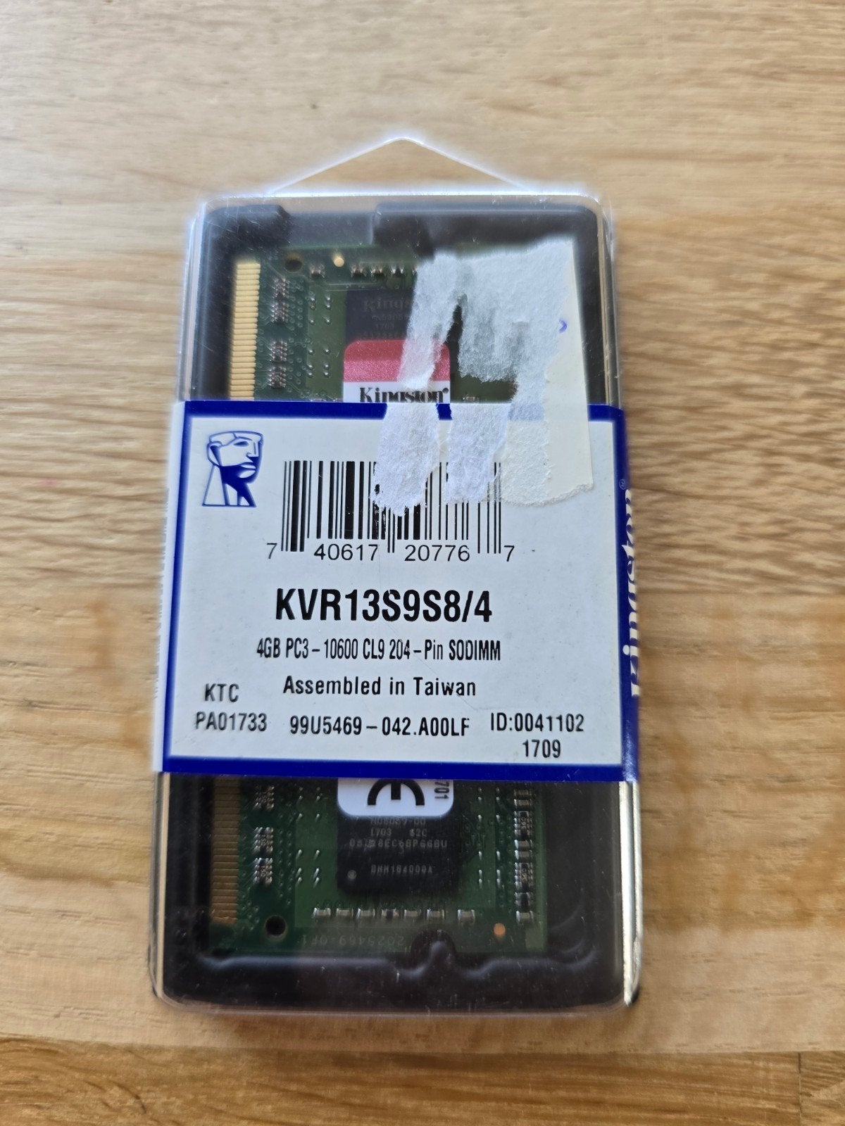 Kingston KVR13S9S8/4 4GB DDR3 RAM voor Laptop, Computers en Software, RAM geheugen, Nieuw, DDR3, Ophalen of Verzenden, Laptop