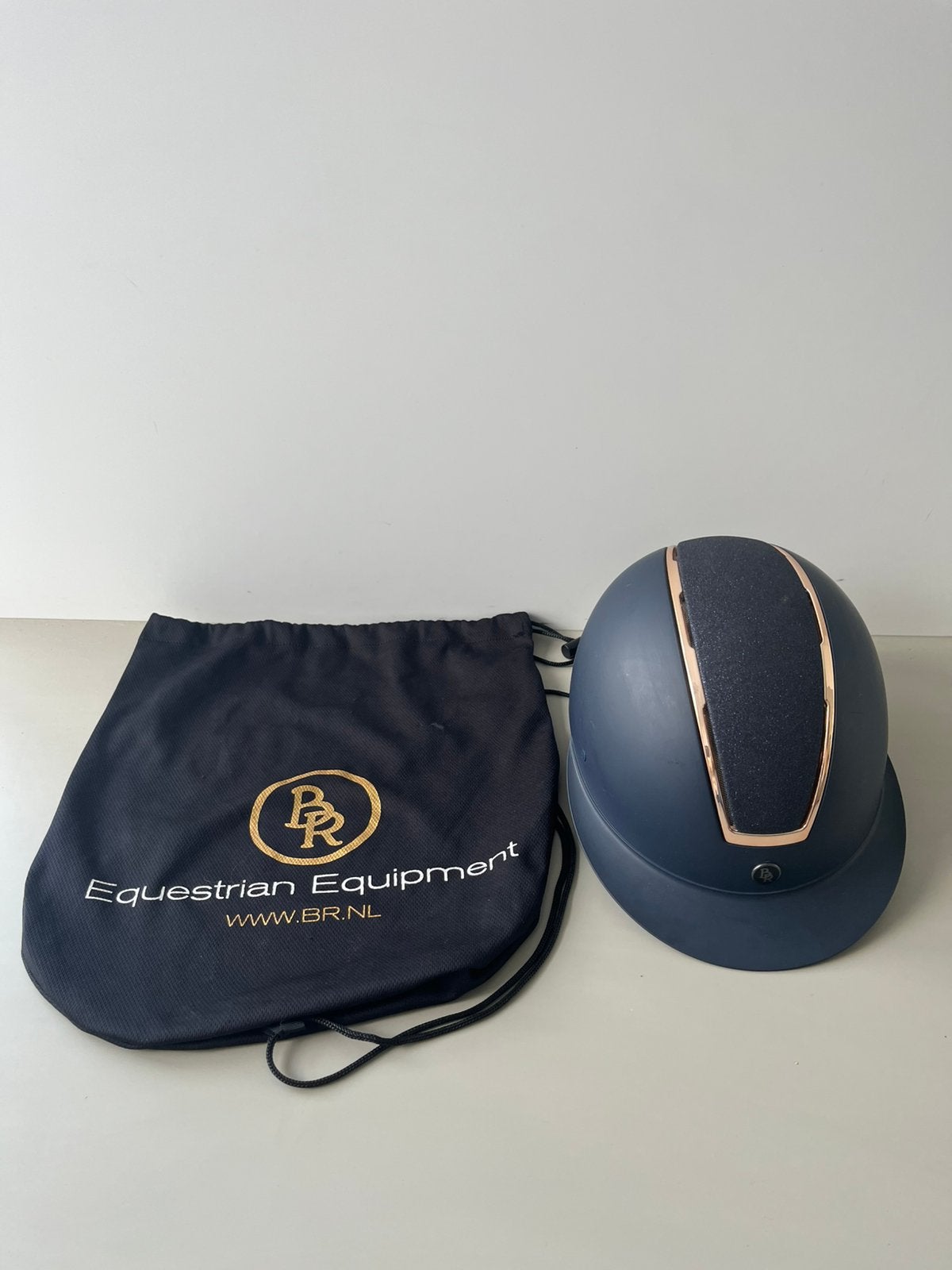 Cap  BR Omega Painted Glitter Donkerblauw-goud S, Dieren en Toebehoren, Ophalen of Verzenden, Dressuur, Cap