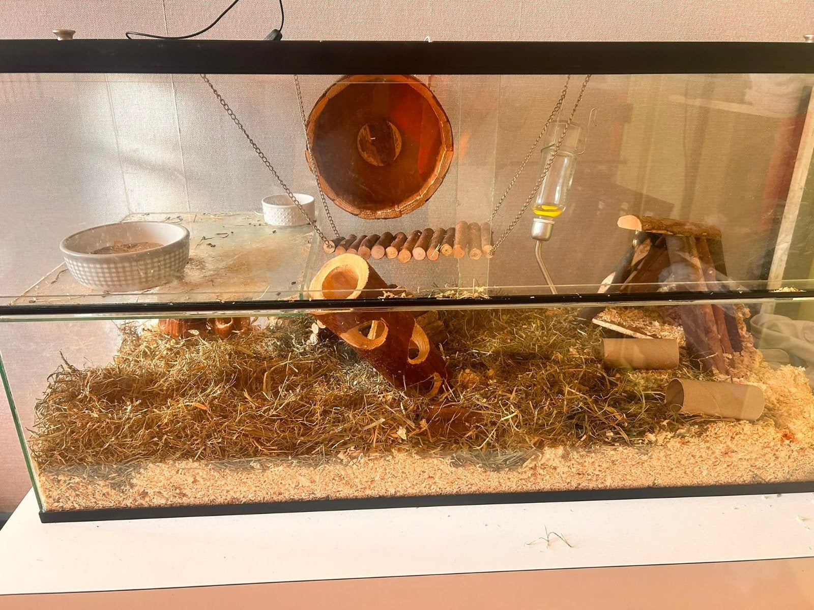 gerbil verblijf, Dieren en Toebehoren, Knaagdieren en Konijnen | Hokken en Kooien, Zo goed als nieuw, Hok, 75 tot 110 cm, Ophalen