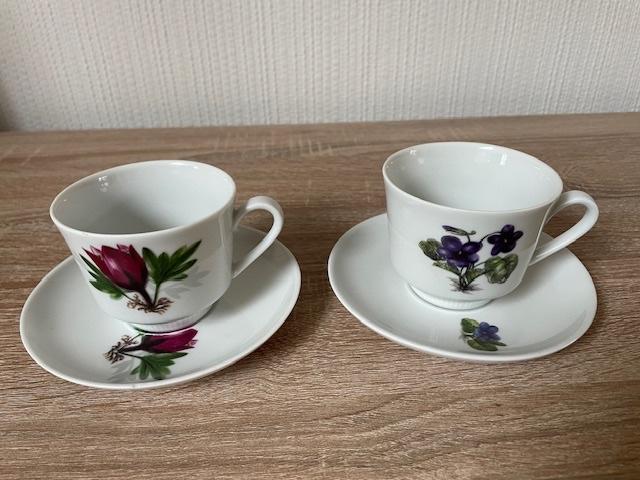 2 Kahla Kop en Schotels met bloemen decor, Ophalen of Verzenden