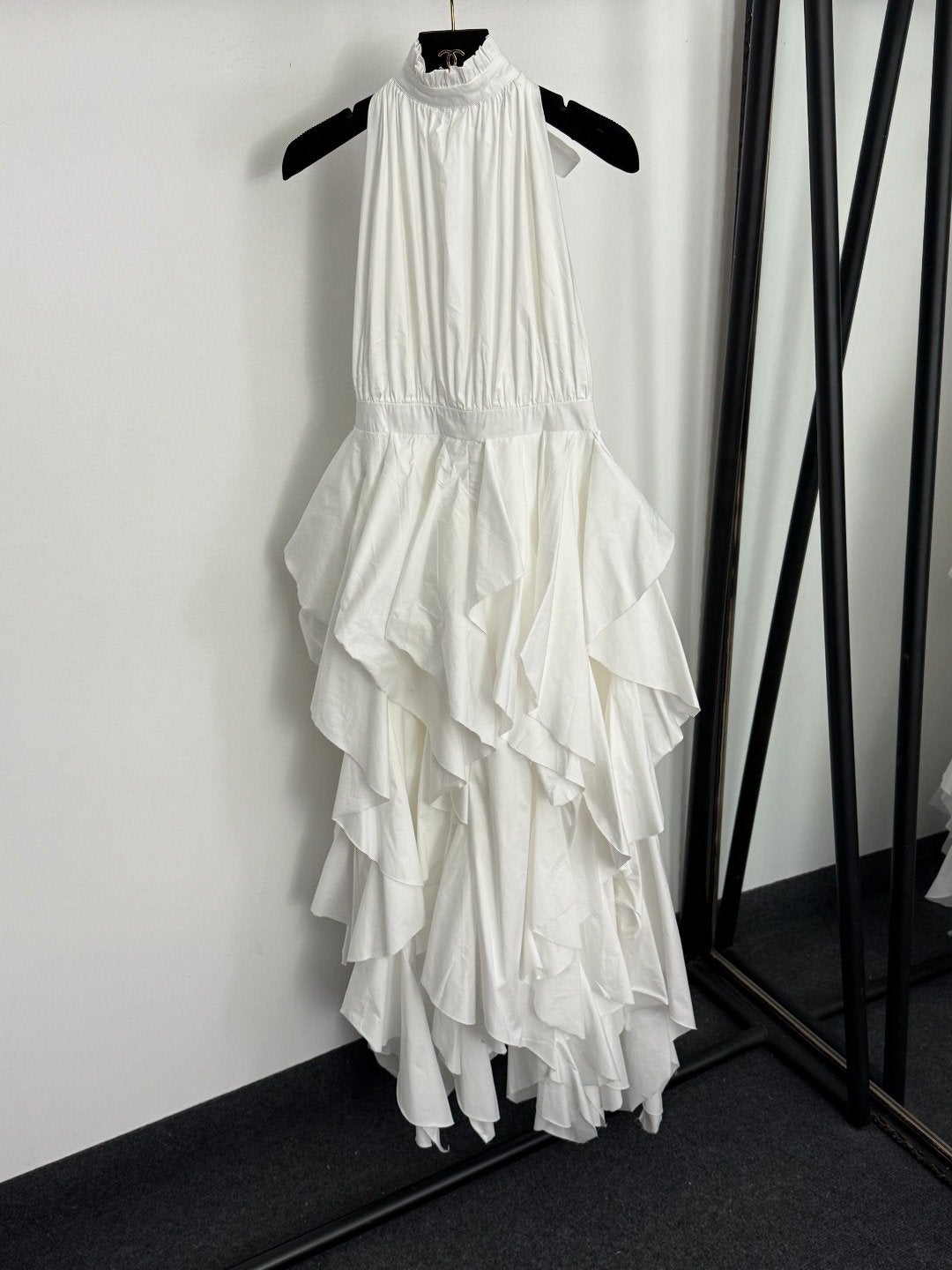 Zimmermann Halterneck Jurk met Ruches - Wit, Zwart of Roze, Wit, Nieuw, Ophalen of Verzenden, Maat 36 (S)
