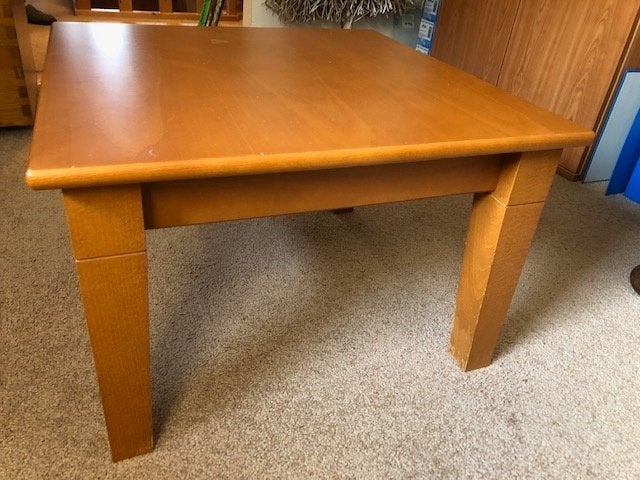 bijzettafel kersenfineer 60x60x40 cm, Huis en Inrichting, Ophalen, Minder dan 45 cm, Gebruikt, Vierkant