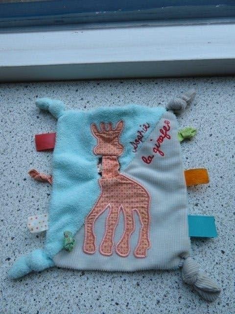 Labeldoek Sophie la girafe Vulli giraffe giraf knuffeldoek, Giraf, Ophalen of Verzenden, Zo goed als nieuw, Met label