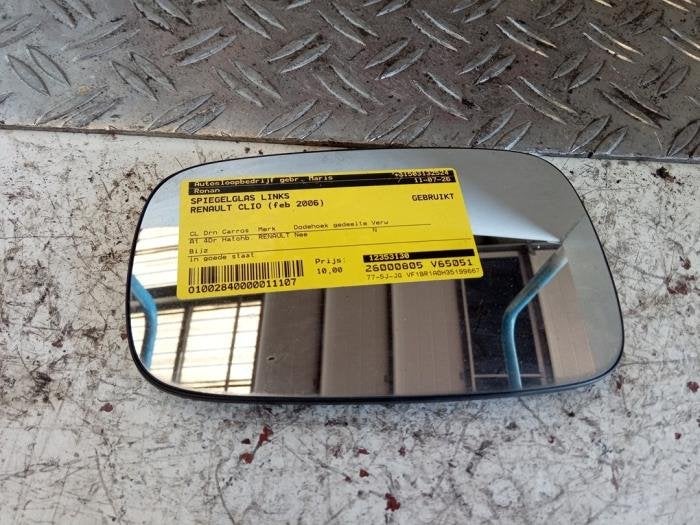 Spiegelglas links van een Renault Clio, Gebruikt, -, Renault, -