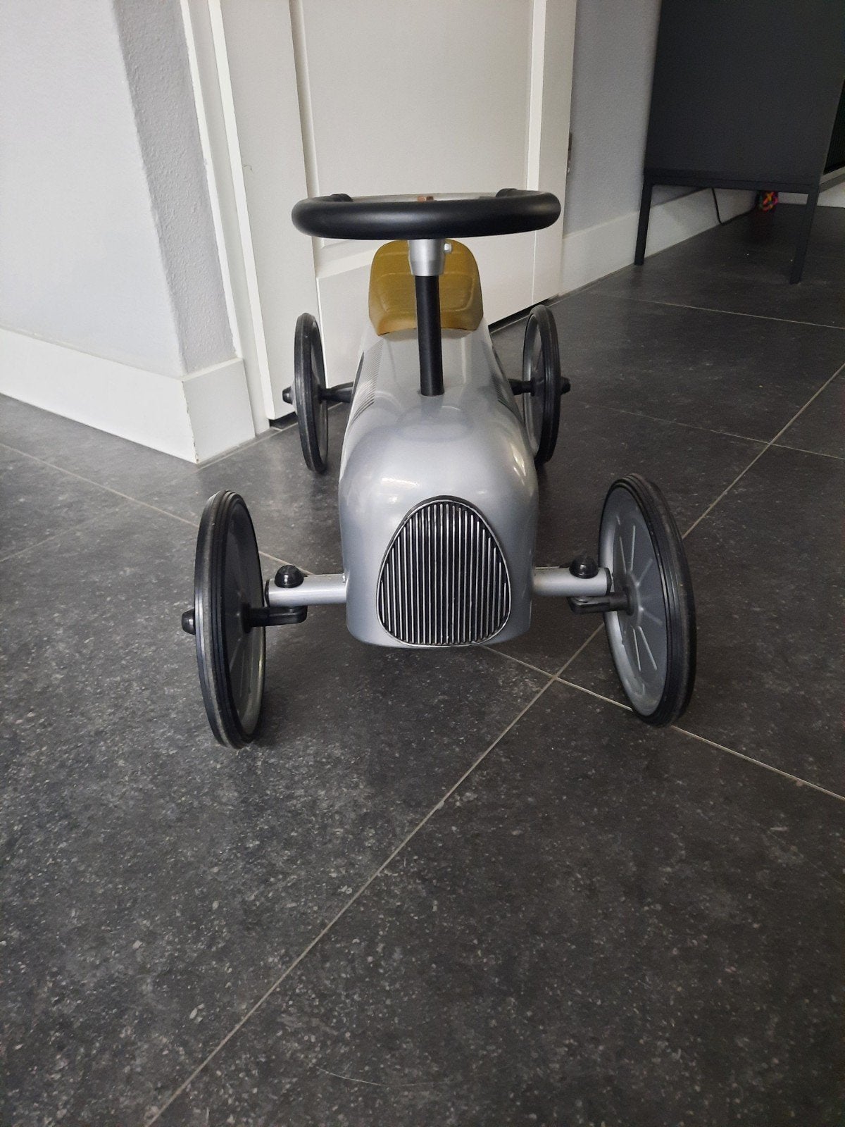 Retro loopauto zilver, Kinderen en Baby's, Ophalen, Gebruikt